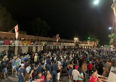 large group of people in front of governor's palace in santa fe